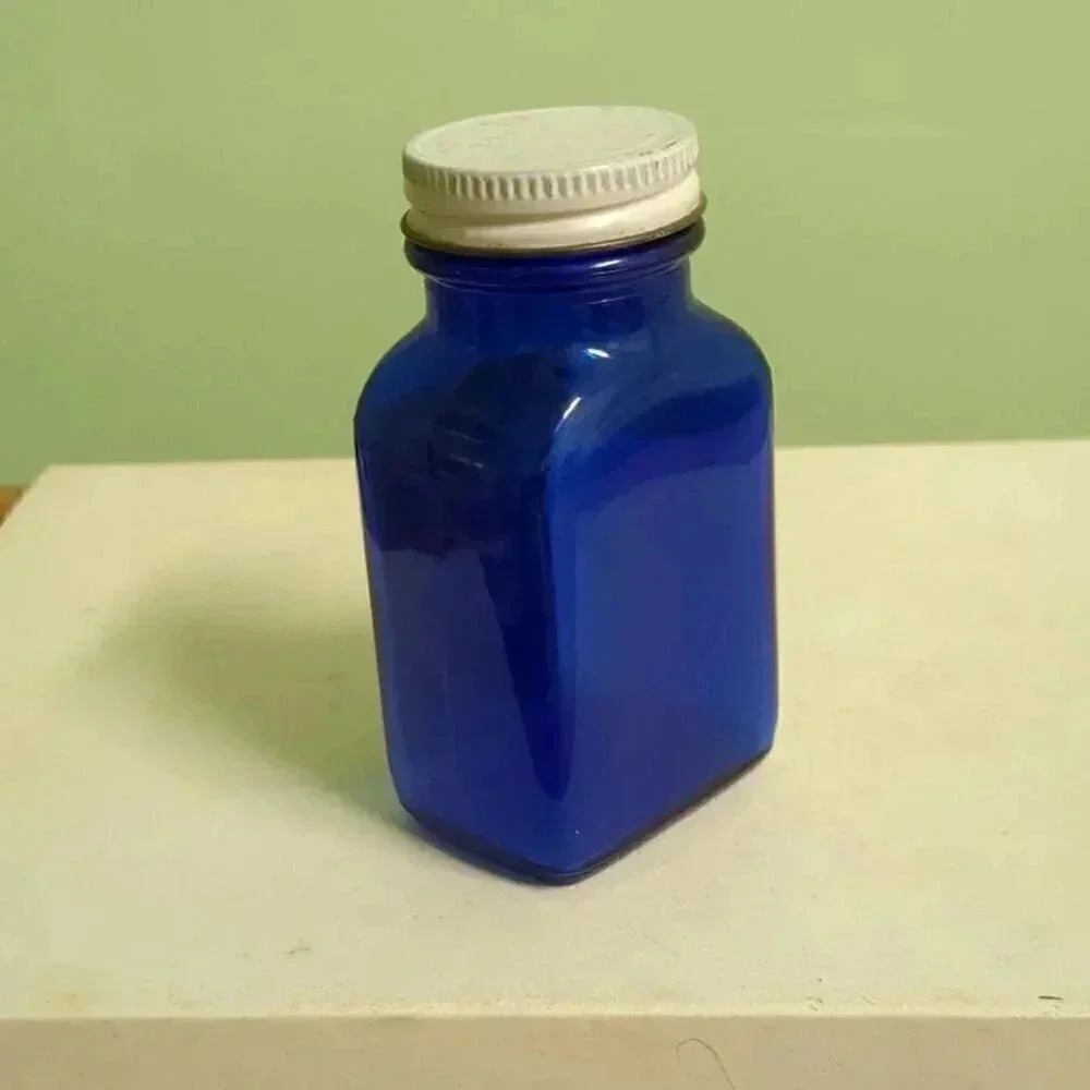 Cobalt Blue John Wyeth and Brother bottle for Amohojel tablets - Picture 2 of 4
